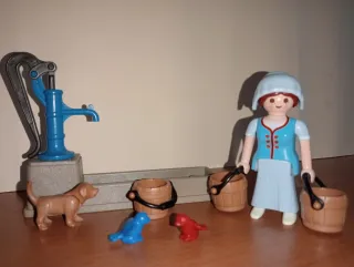 Playmobil-Aldeana Fuente Medieval Belén.