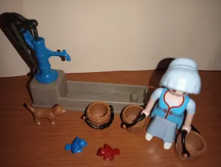 Playmobil-Aldeana Fuente Medieval Belén.