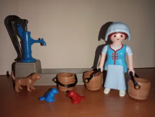 Playmobil-Aldeana Fuente Medieval Belén.