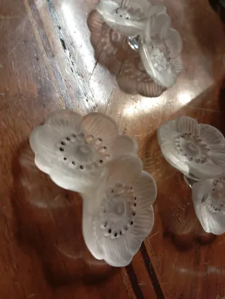 Set 6 Ferma posto  Fiore Vetro