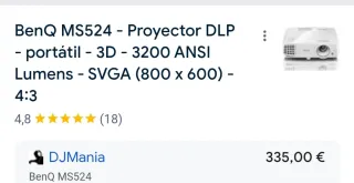 Proyector BenQ Blanco con Mando