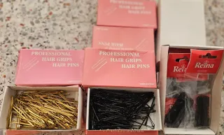 Lote de horquillas negras,rubio y marron