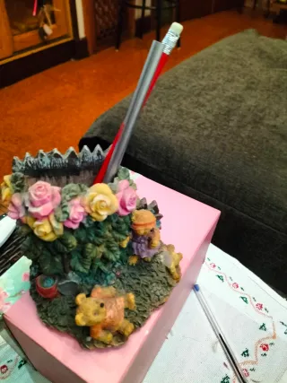 Portapenne vintage orsetti e rose