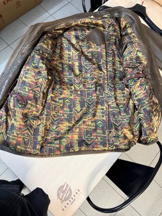Chaqueta Piel Cordero Vintage Marrón