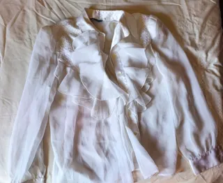 Blusa blanca mujer volantes