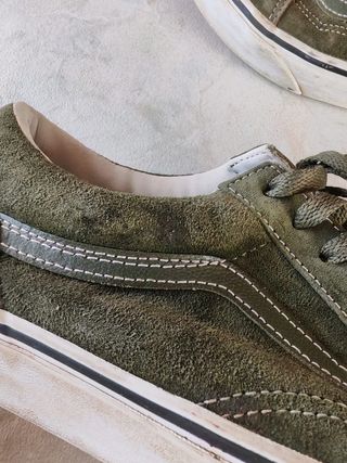 Vans Old Skool Pig Suede Olive / True White