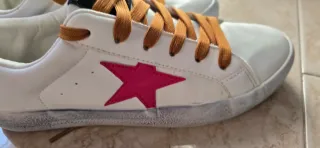 Zapatillas Milano Blancas con Estrella Rosa