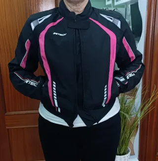 Chaqueta Moto Mujer R-Tech Talla L Negra y Rosa