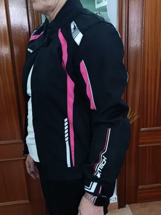 Chaqueta Moto Mujer R-Tech Talla L Negra y Rosa