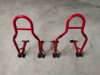 Juego Caballetes Moto Rojo