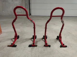 Juego Caballetes Moto Rojo