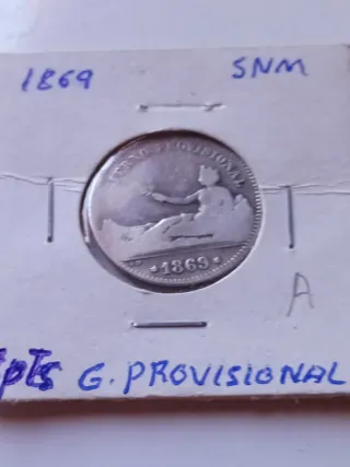 Una peseta 1869 SNM Gobierno provisional de plata