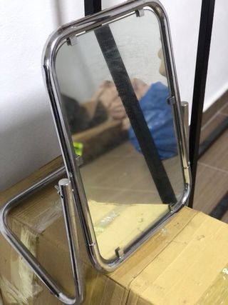 Specchio da terra argentato e trasparente