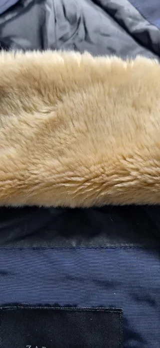 Abrigo Plumas Zara Talla S Azul Marino