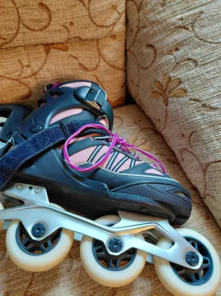 Patines en línea rosas y negros talla 35-38