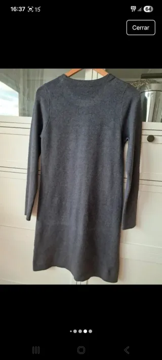 Vestido de punto gris Zara Talla única