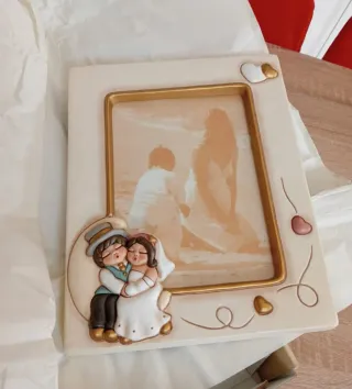 Elegante e Deliziosa cornice portafoto in ceramica