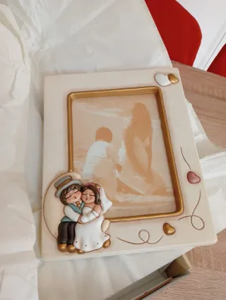 Elegante e Deliziosa cornice portafoto in ceramica