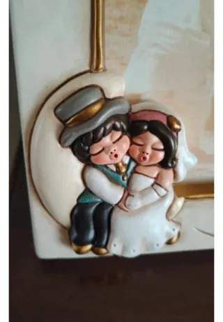 Elegante e Deliziosa cornice portafoto in ceramica