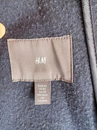 Abrigo H&M Negro Invierno