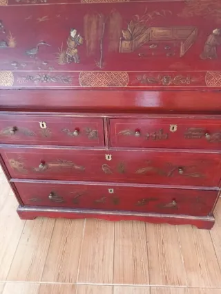 Mueble escritorio secreter lacado chinoiserie