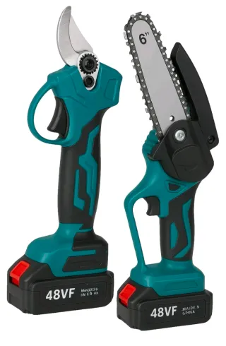 Kit Potatura Cesoia + Sega 6 2 Batterie 48V