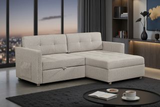 Sofá modular beige y gris