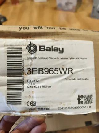 Placa de inducción Balay nueva