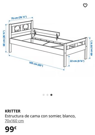 Cama infantil IKEA Kritter blanca
