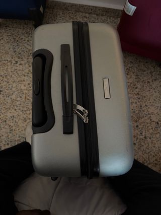 Maleta gris con ruedas