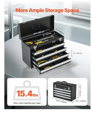 Maletín Herramientas VEVOR Negro