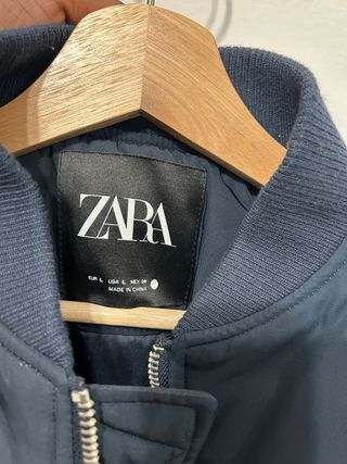 Chaqueta Bomber Azul Zara