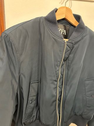 Chaqueta Bomber Azul Zara