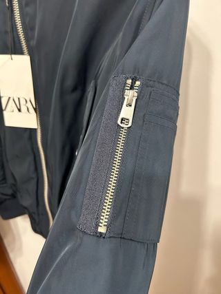 Chaqueta Bomber Azul Zara