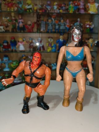 2 figuras bootleg wwf pressing catch años 80