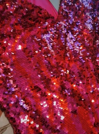 Vestido fiesta lentejuelas rosa