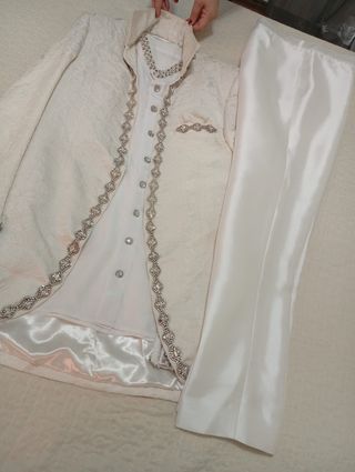 Traje Gitano Novio Blanco 3 Piezas