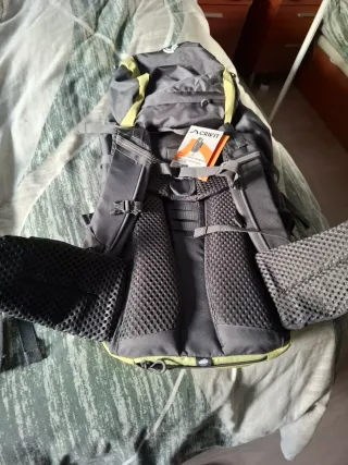 Mochila senderismo 50L +10L gris/verde