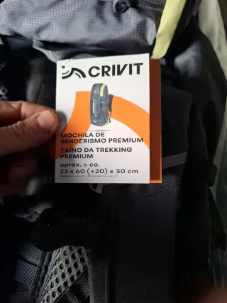 Mochila senderismo 50L +10L gris/verde