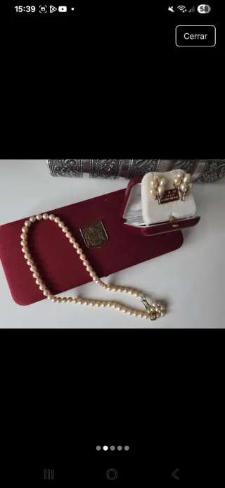 Conjunto collar y pendientes Majorica perlas