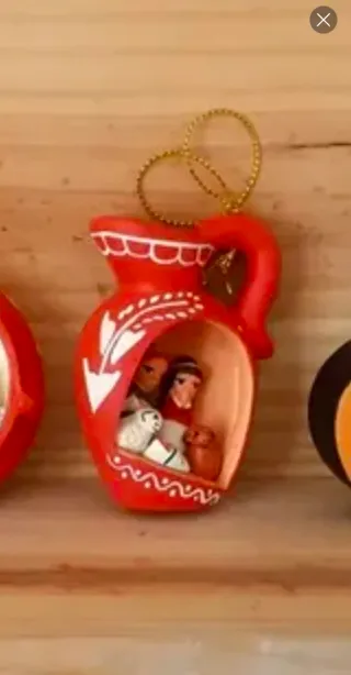 Decoración Navidad Cerámica Roja