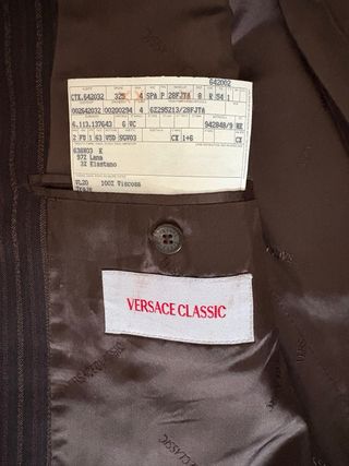 Americana Versace Rayas Marrón Blazer exclusivo.