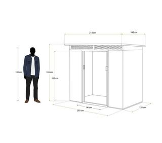 Caseta jardín metálica 3 m2 Kingston Silver