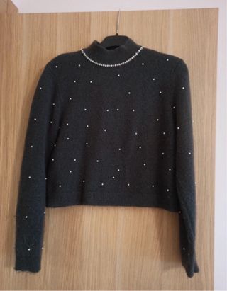 Jersey gris con perlas