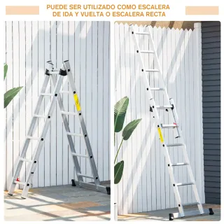Escalera Tijera Aluminio Plegable Triangular