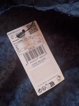 Camisa Mango Azul Estampada Talla M