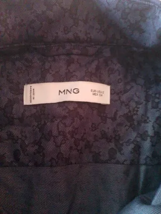 Camisa Mango Azul Estampada Talla M