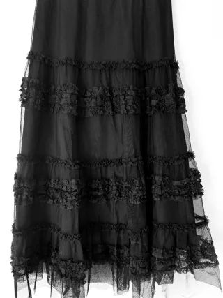 Falda larga de fiesta negra