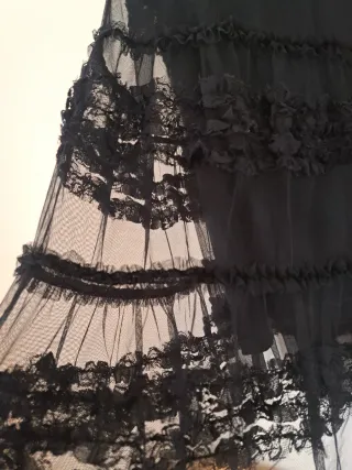 Falda larga de fiesta negra