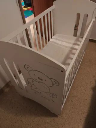 Cuna Micuna blanca con osito